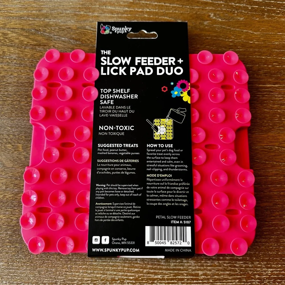 Set of 2 Pink and Purple Slow Feeder + Lick Pad Duo